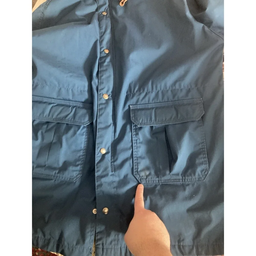 Vtg Woolrich Wool Blend Lined Parka Jacket Mens XL Blue Removable Hood USA Made - Picture 6 of 10